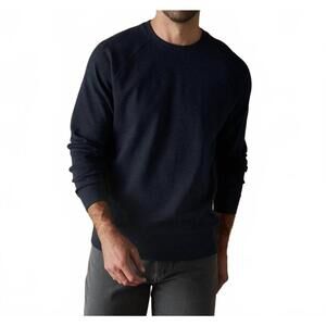 NEW THE NORMAL BRAND puremeso everyday crew sweater in navy